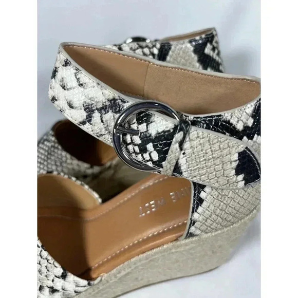 2/$30 Nine West Wnadell3 Size 7.5 Wedge Platform Sandal Animal Print - Picture 9 of 16
